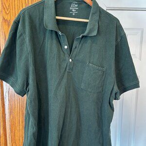 J.Crew Factory Green Stretch Pique Polo XXL